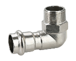Угольник с переходом на наружную резьбу нержавеющая сталь 15x1/2", 15xR1/2"